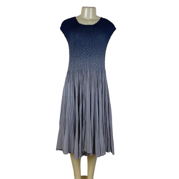 Vannie Couture Women’s Grey Ombre Pleated Midi Dress Stretch One Size Fits Most - Picture 1 of 6